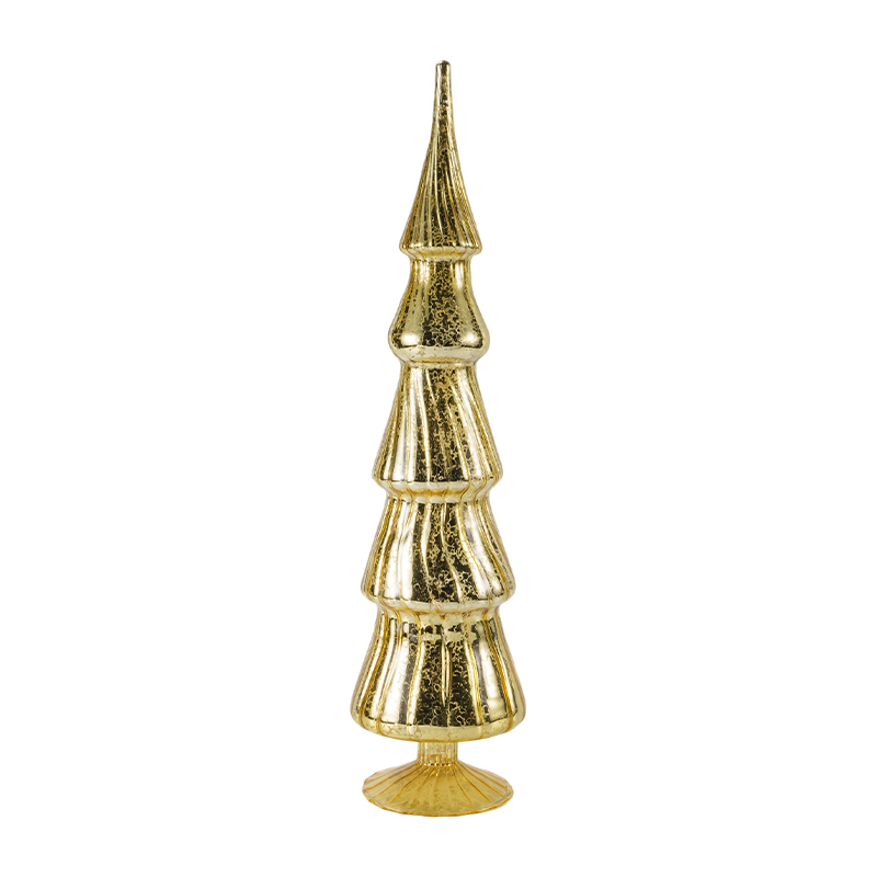 Set da 2 pezzi per albero di Natale in vetro a strisce rotanti da 10 x 40 cm