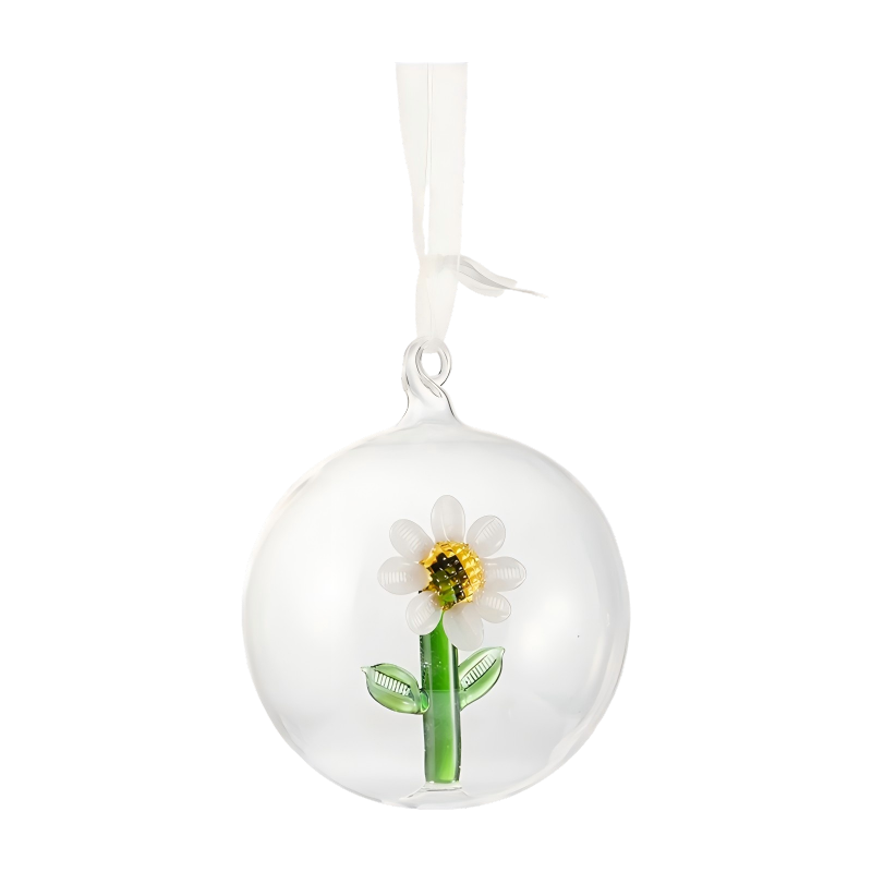 Set di ornamenti natalizi in vetro soffiato a mano da 8 cm