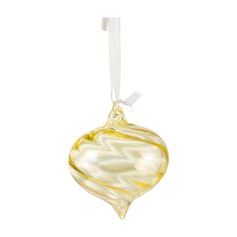 Sfera di pallina di Natale in vetro con turbinio iridescente da 8 cm