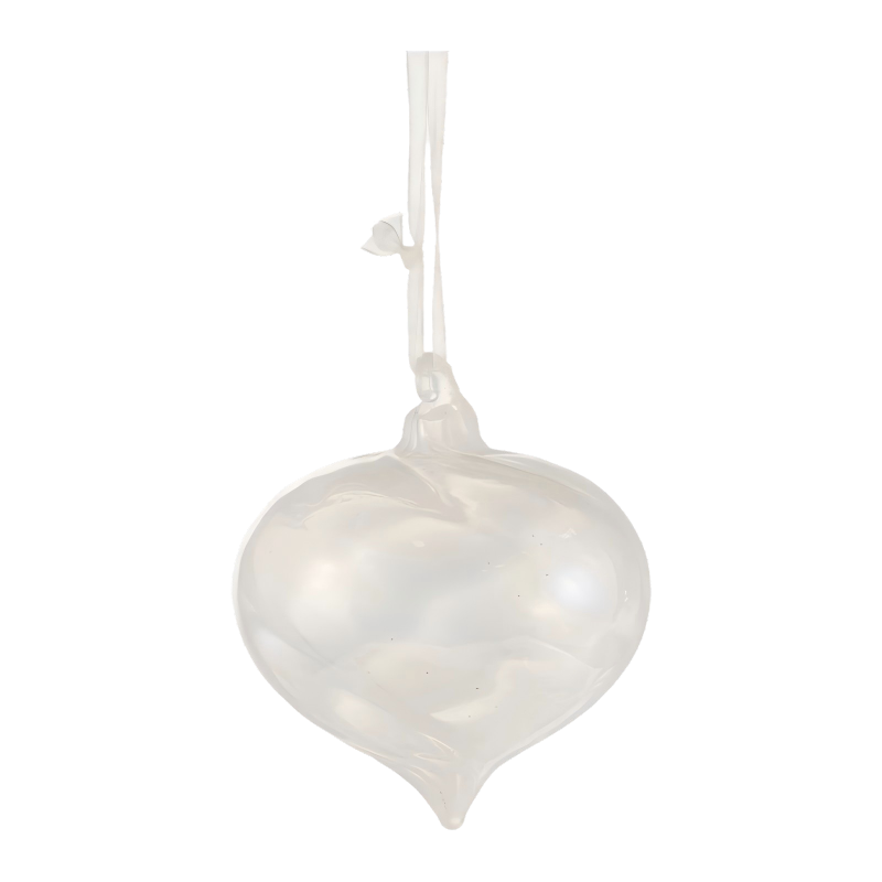 Sfera di pallina di Natale in vetro con turbinio iridescente da 8 cm