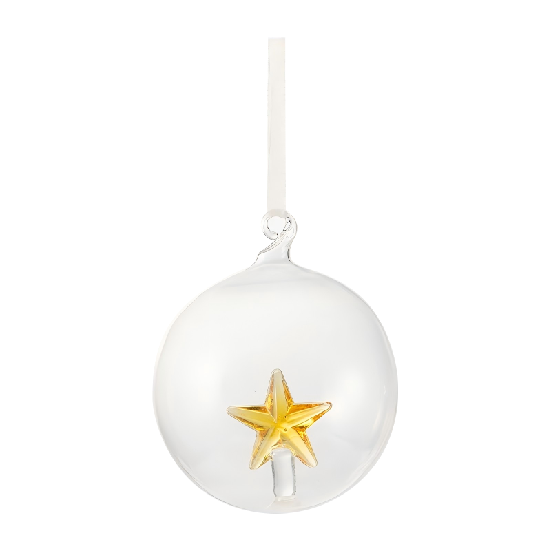 Set di ornamenti natalizi in vetro soffiato a mano da 8 cm