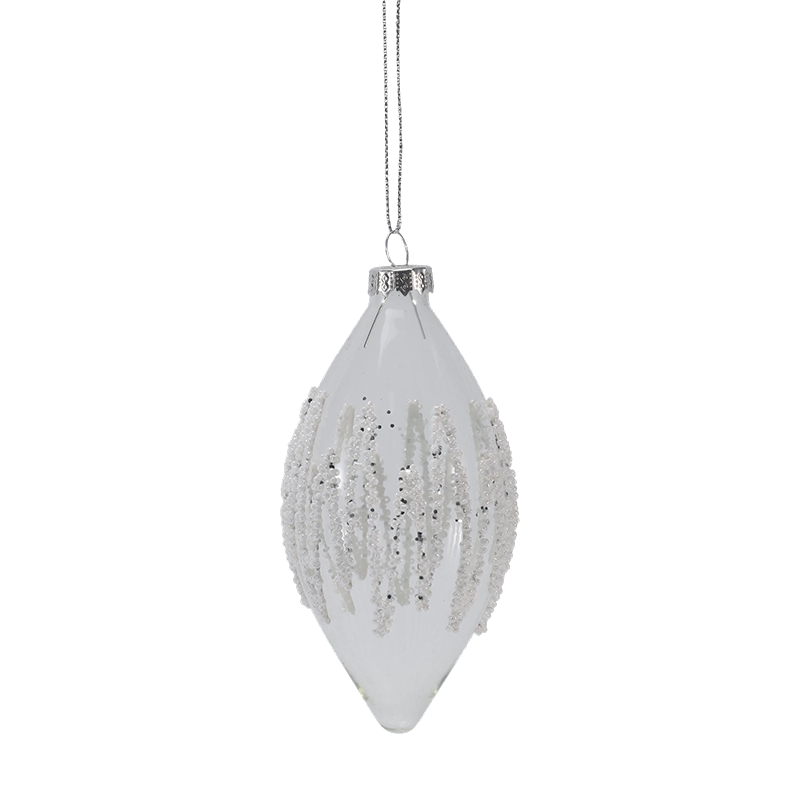 Palla natalizia in vetro trasparente con decorazioni di ghiaccioli da 8 cm (singola/set da 3)