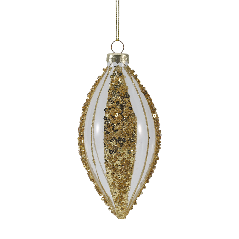 Ornamento natalizio con sfera di vetro di lusso in oro e argento da 8 cm (singolo/set da 4)