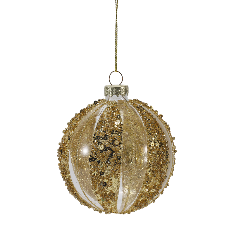 Ornamento natalizio con sfera di vetro di lusso in oro e argento da 8 cm (singolo/set da 4)