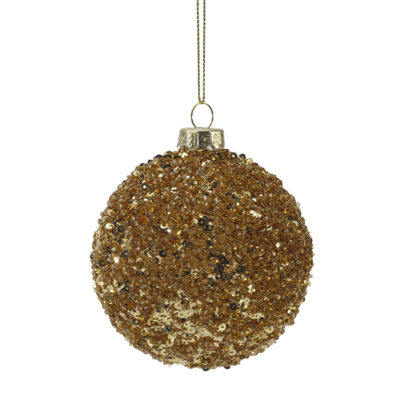 Ornamento natalizio in vetro di lusso color oro e argento da 8 cm (singolo/set da 3)