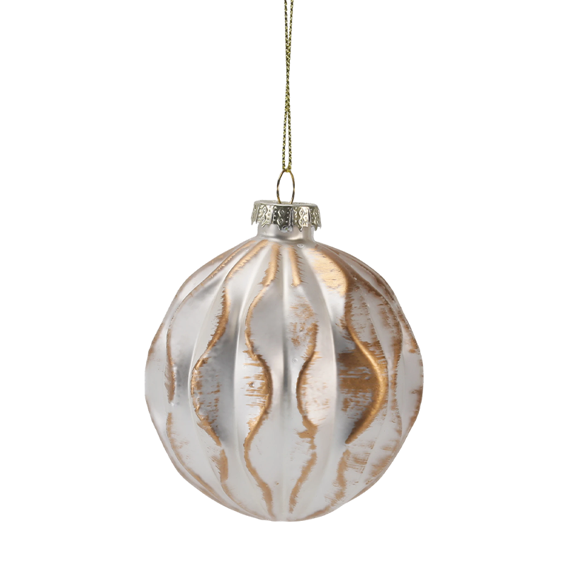 Ornamento natalizio in vetro di lusso color oro e argento da 8 cm (singolo/set da 3)
