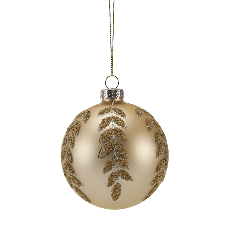 Ornamento natalizio con sfera di vetro di lusso color oro e rosso da 8 cm (singolo/set da 3)
