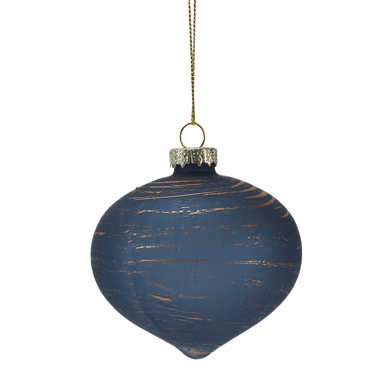 Ornamento natalizio con sfera di vetro a righe Morandi da 8 cm (singolo/set da 3)