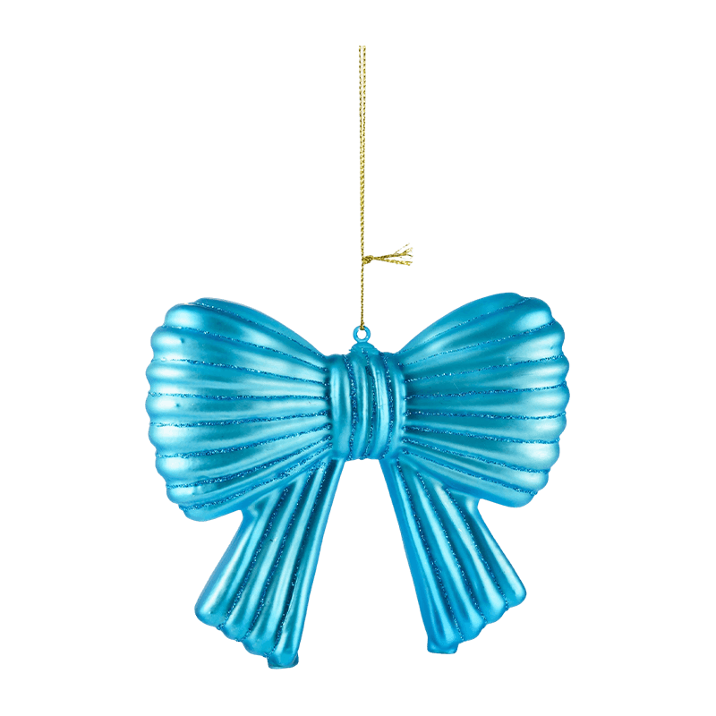 Decorazione da appendere con fiocco natalizio glitterato