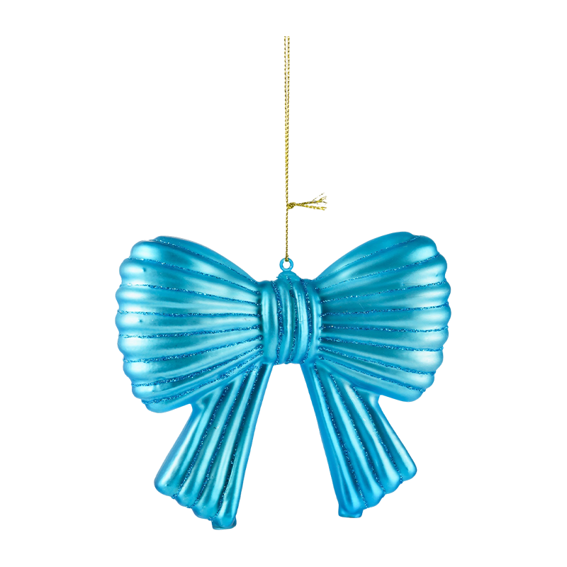 Decorazione da appendere con fiocco natalizio glitterato