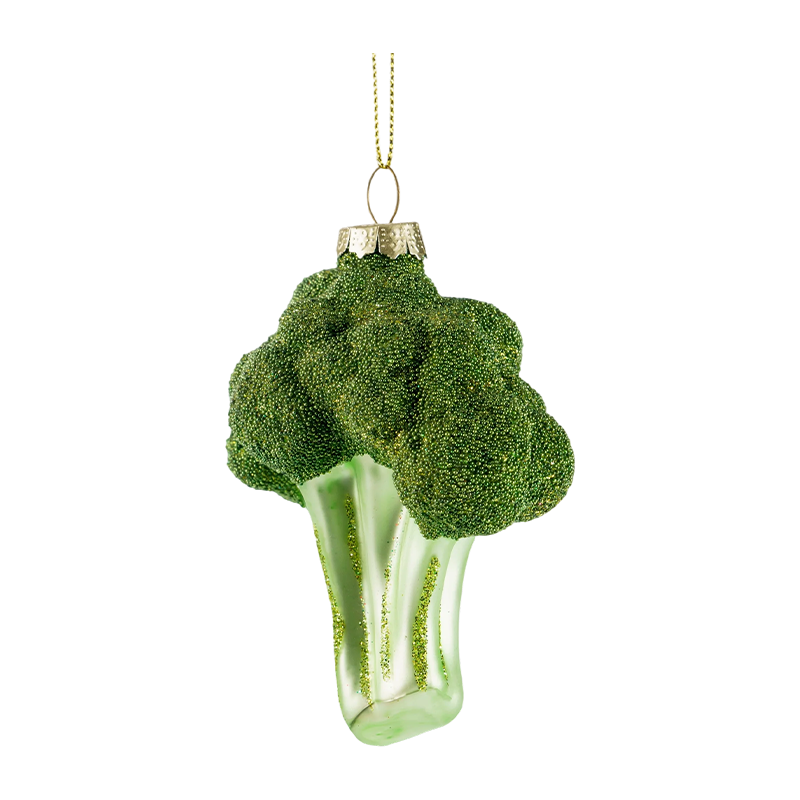 Ornamento natalizio in vetro con broccoli/bastoncino di zucchero/globo a forma di cervo