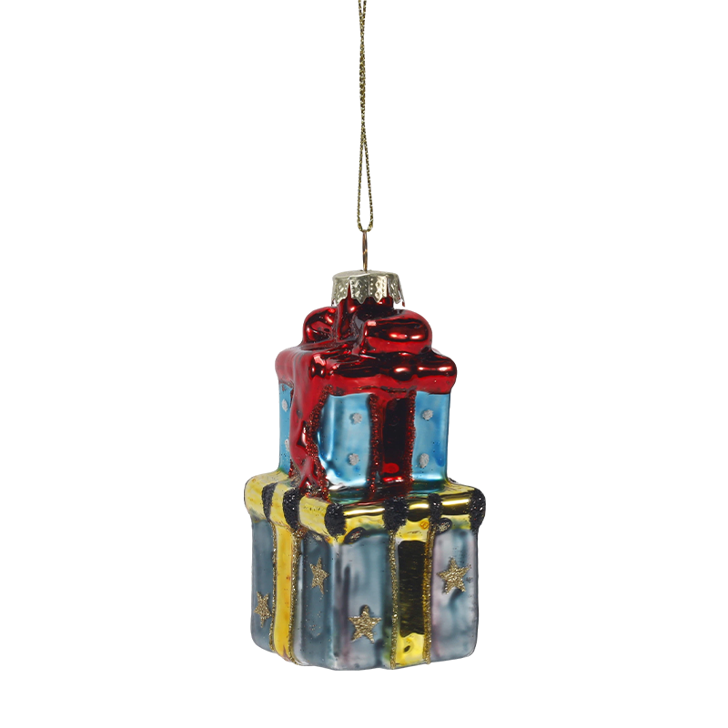 Ornamento natalizio in vetro (funghi/confezione regalo)