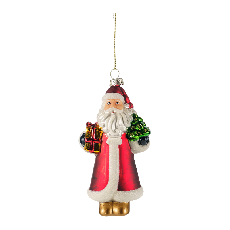 Ornamenti natalizi in vetro soffiato dipinto a mano