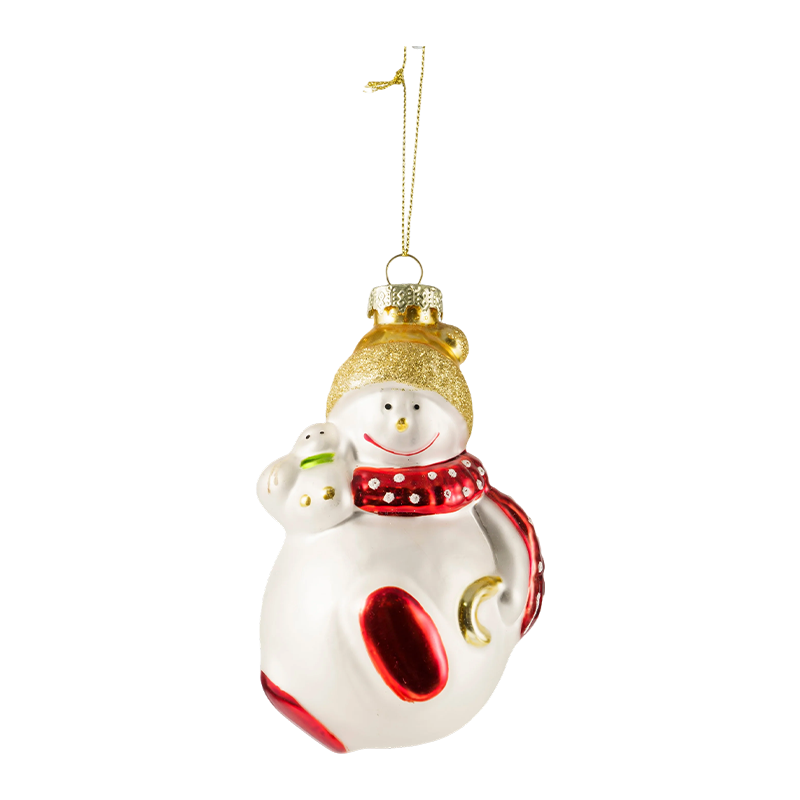 Ornamenti natalizi in vetro soffiato dipinto a mano