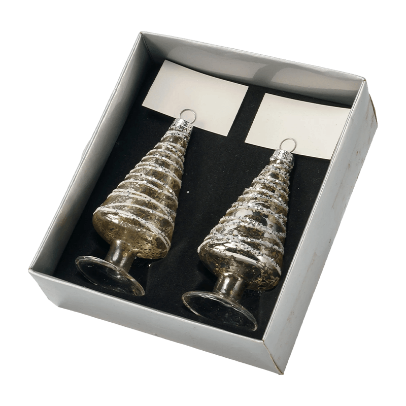 Set regalo con ornamenti natalizi in vetro
