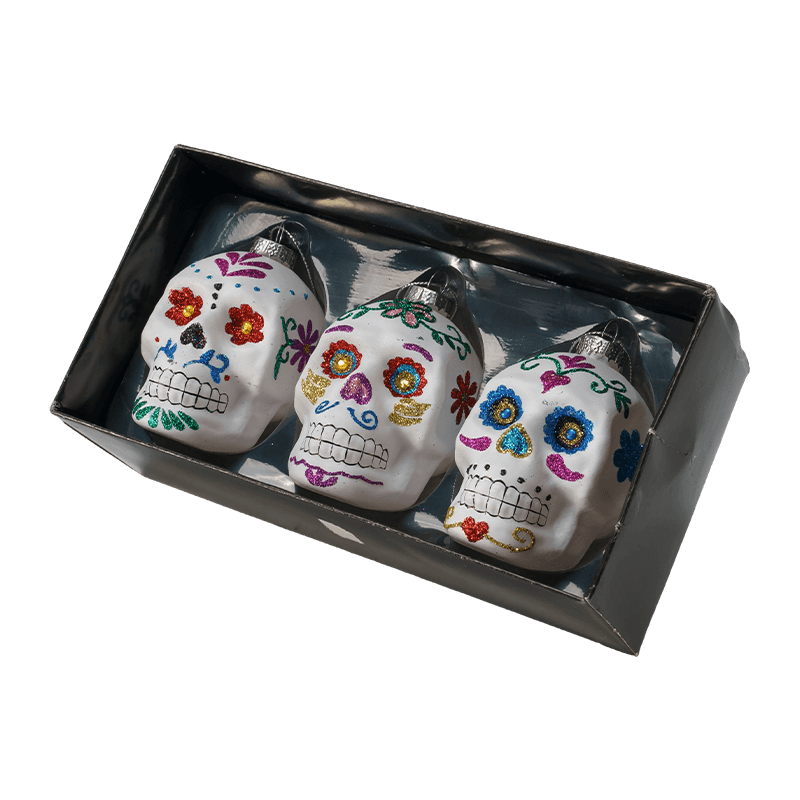 Set regalo con ornamenti natalizi in vetro