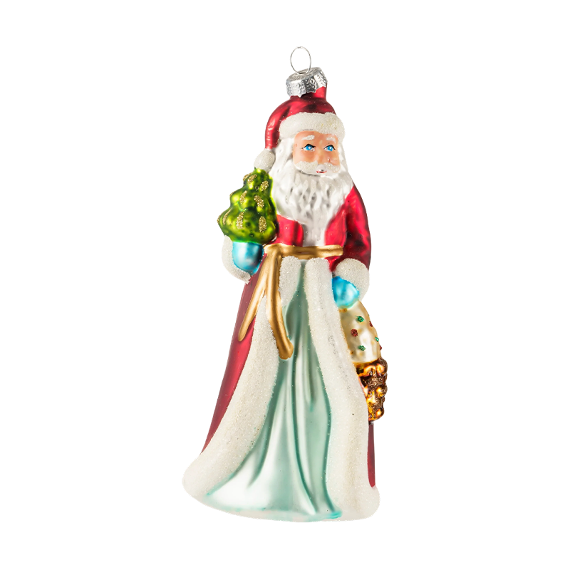 Ornamenti natalizi in vetro soffiato dipinto a mano