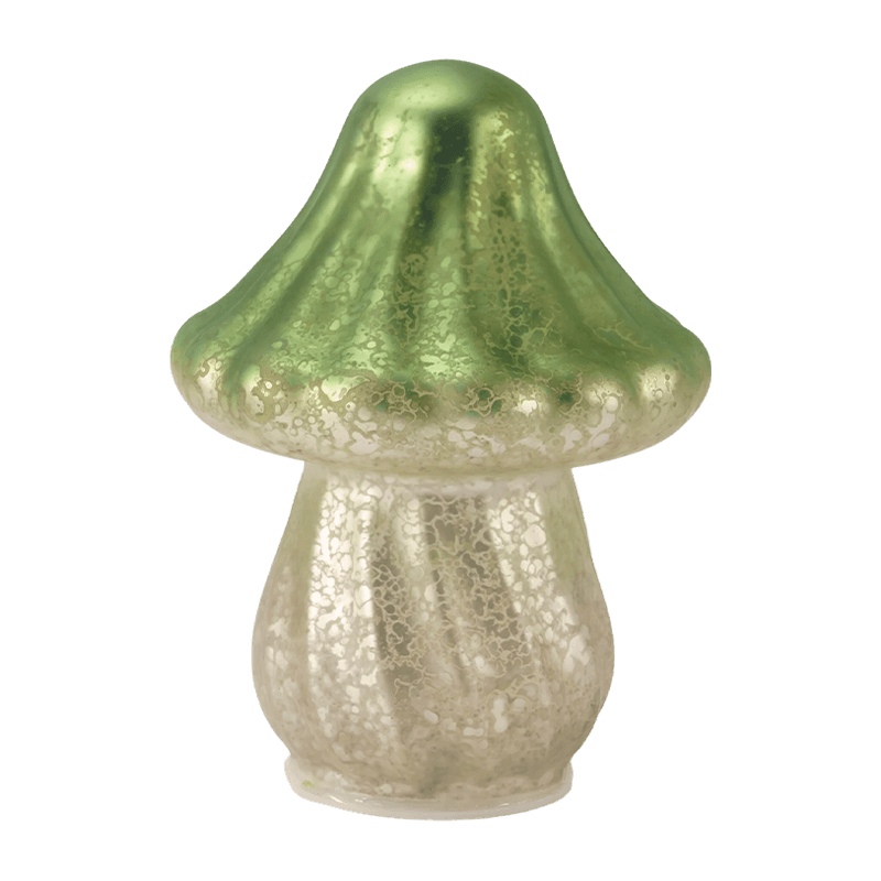 Ornamento di funghi in vetro di mercurio sfumato fatto a mano con decorazione a led