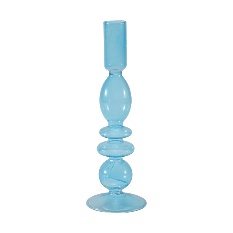 Collezione di portacandele in vetro colorato da 18 cm