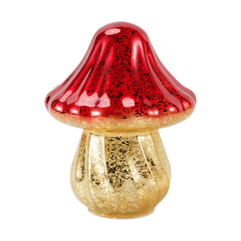 Ornamento di funghi in vetro di mercurio sfumato fatto a mano con decorazione a led