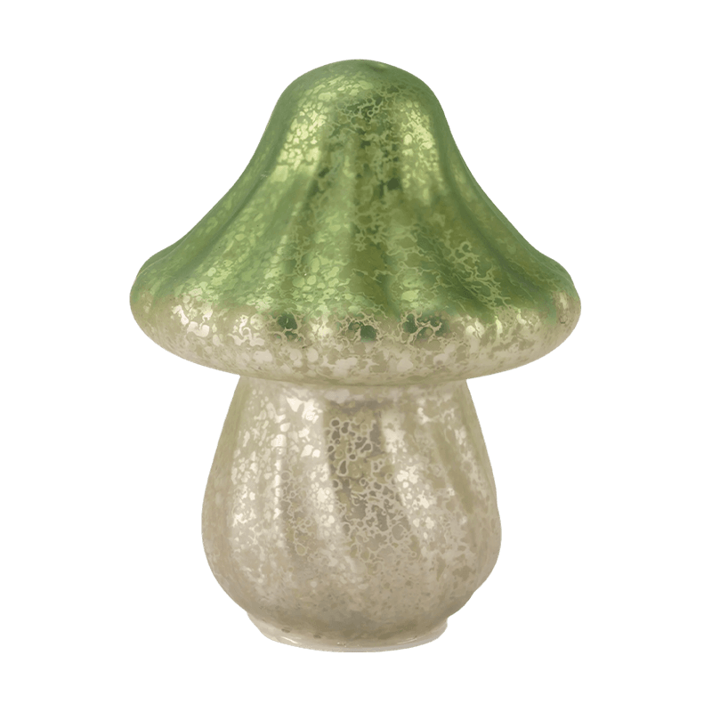 Ornamento di funghi in vetro di mercurio sfumato fatto a mano con decorazione a led