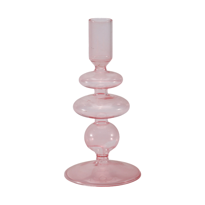 Collezione di portacandele in vetro colorato da 18 cm