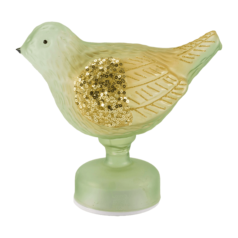 Lampada da tavolo decorativa per uccelli con glitter/paillettes (con LED)