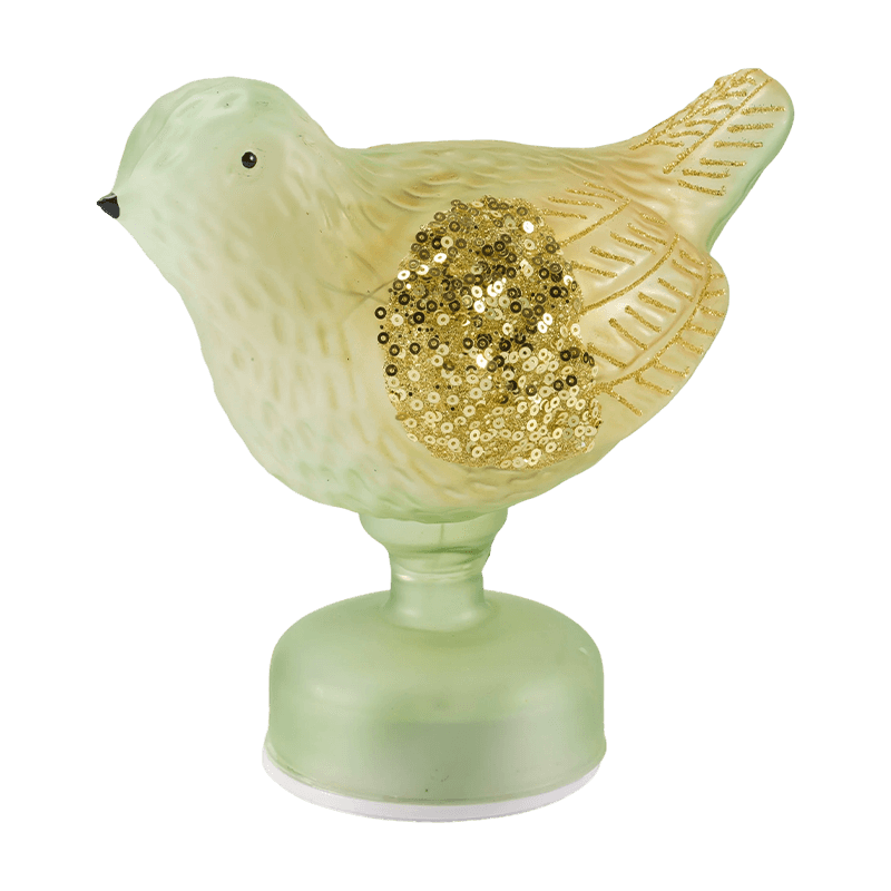 Lampada da tavolo decorativa per uccelli con glitter/paillettes (con LED)
