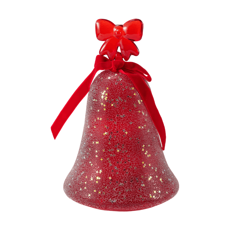 Statuetta di angelo in vetro al mercurio / decorazione con campana in vetro smerigliato/glitter (con LED)