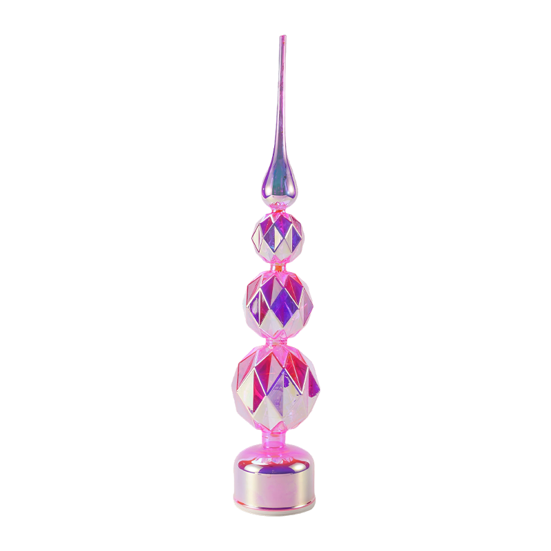 Decorazione per torre a LED in cristallo iridescente/Luce da tavolo per albero di Natale con pupazzo di neve