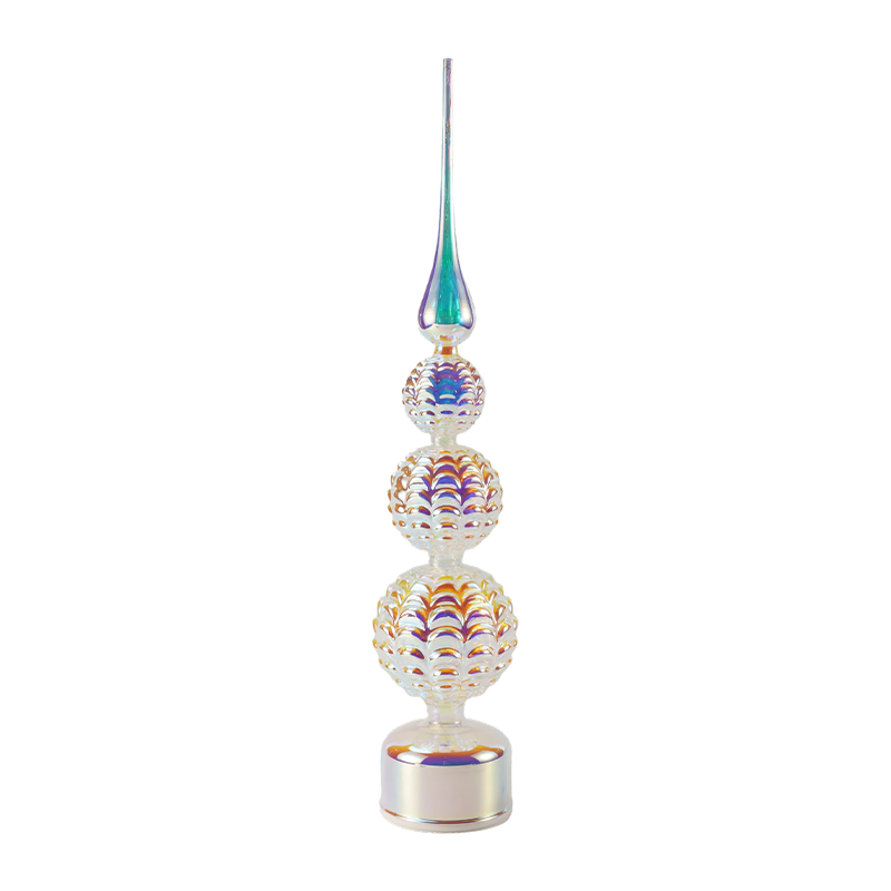 Decorazione per torre a LED in cristallo iridescente/Luce da tavolo per albero di Natale con pupazzo di neve
