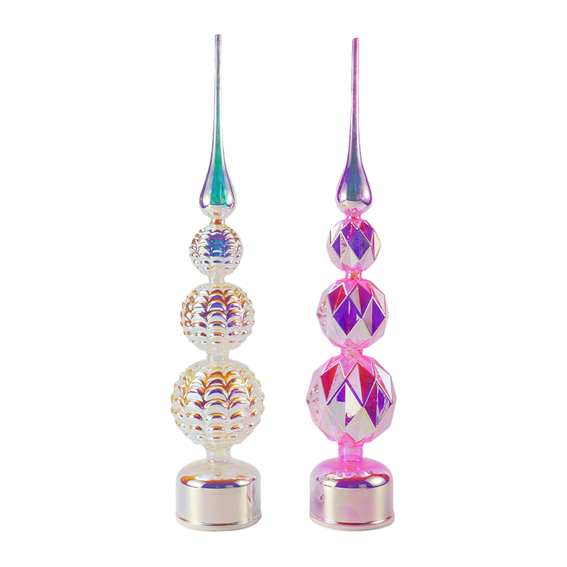 Decorazione per torre a LED in cristallo iridescente/Luce da tavolo per albero di Natale con pupazzo di neve