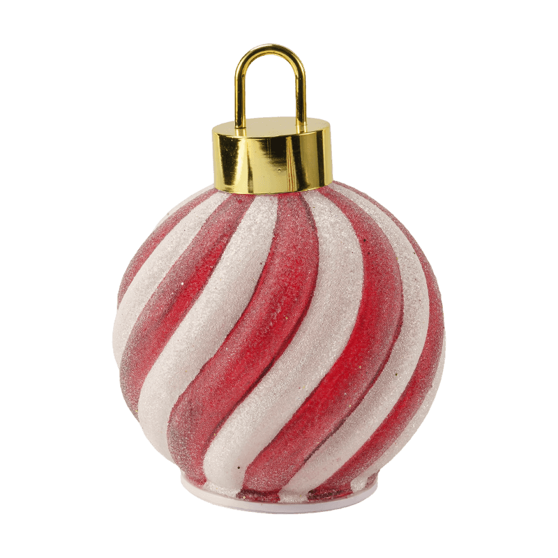 Sfera LED con scena dorata della foresta / Sfera LED ornamentale a strisce rosse-bianche (con LED)