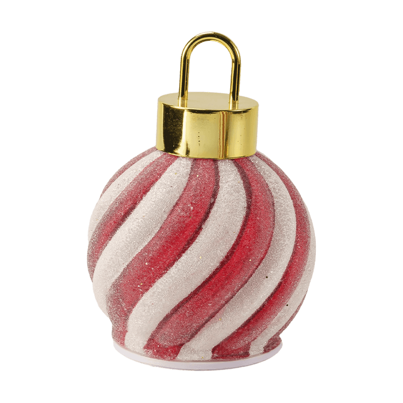 Sfera LED con scena dorata della foresta / Sfera LED ornamentale a strisce rosse-bianche (con LED)
