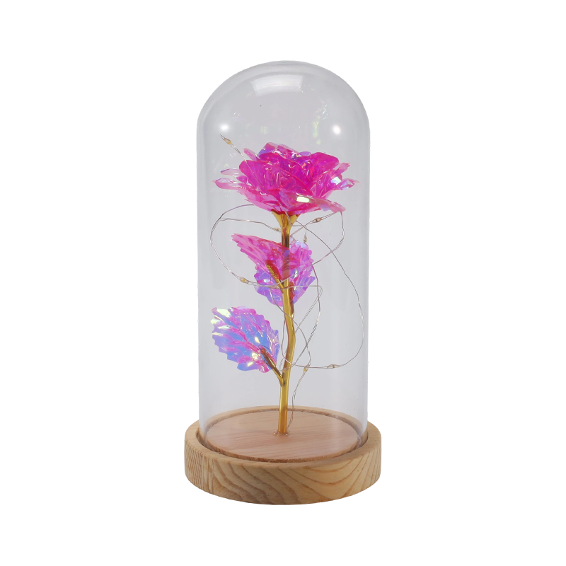 Lampada a cloche in vetro Galaxy Rose (con/senza orsacchiotto, più colori)