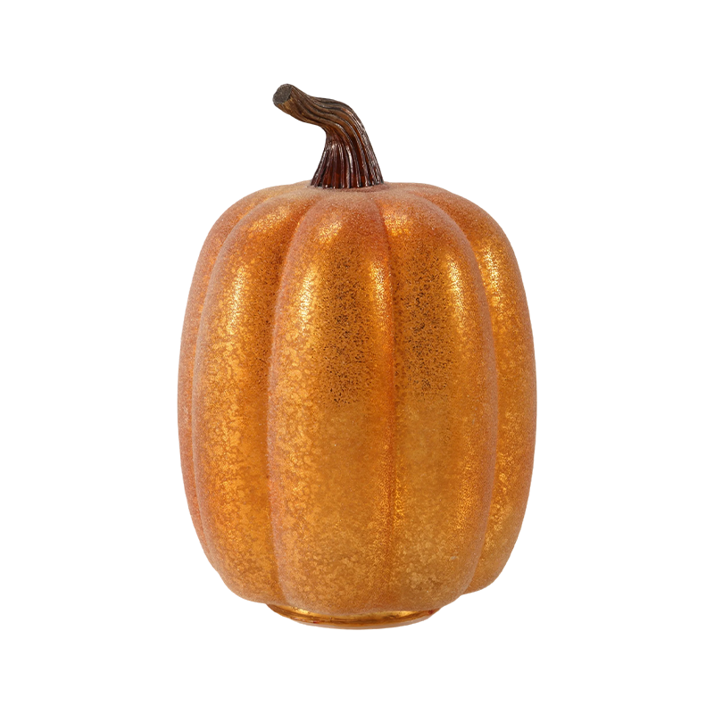 Zucca floccata a forma di pera/decorazione di zucca con glitter metallici