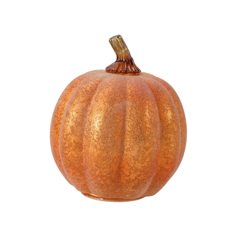 Zucca floccata a forma di pera/decorazione di zucca con glitter metallici