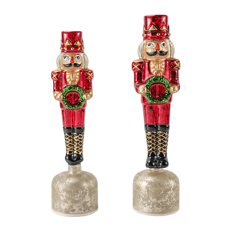 Statuetta vintage di schiaccianoci in vetro Mercury (finitura rossa)