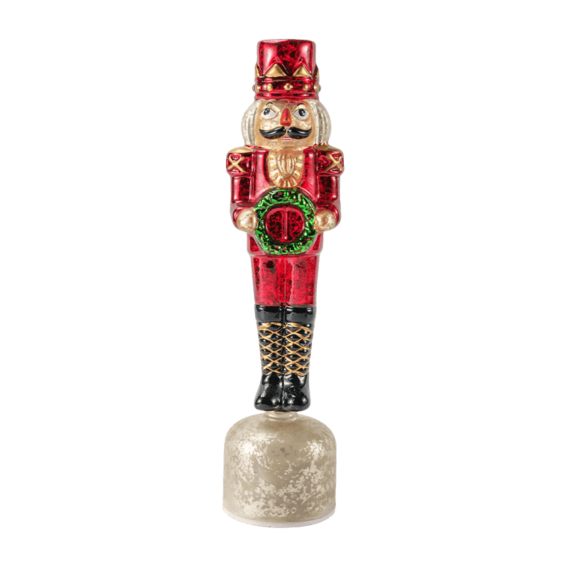 Statuetta vintage di schiaccianoci in vetro Mercury (finitura rossa)