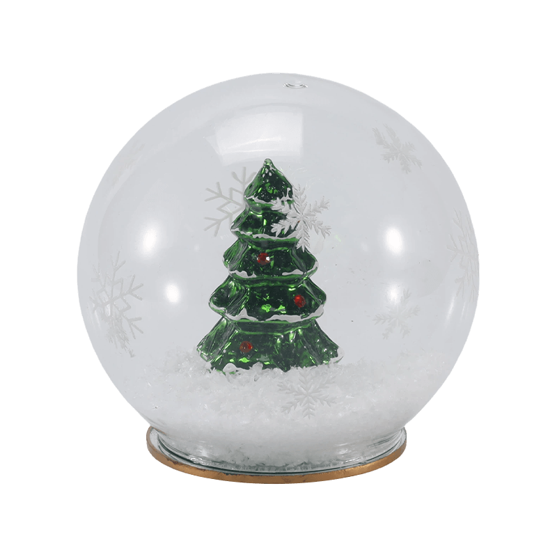 Globo luminoso in vetro festivo (stili iridescente/albero di Natale/scena notturna/pupazzo di neve)