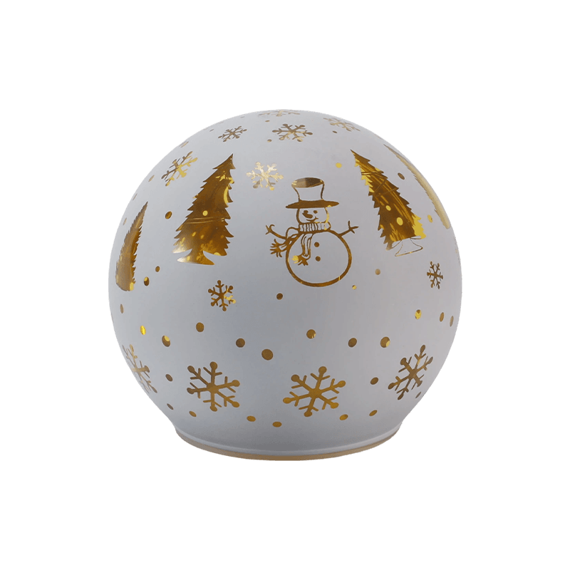 Globo luminoso in vetro festivo (stili iridescente/albero di Natale/scena notturna/pupazzo di neve)