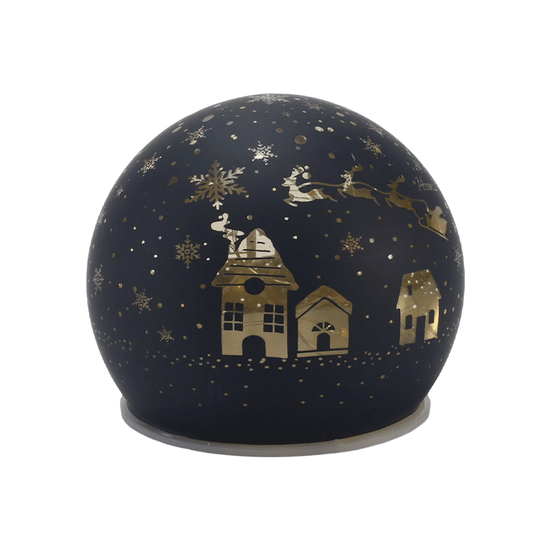 Globo luminoso in vetro festivo (stili iridescente/albero di Natale/scena notturna/pupazzo di neve)