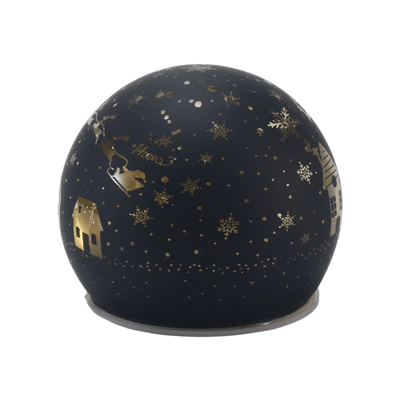 Globo luminoso in vetro festivo (stili iridescente/albero di Natale/scena notturna/pupazzo di neve)
