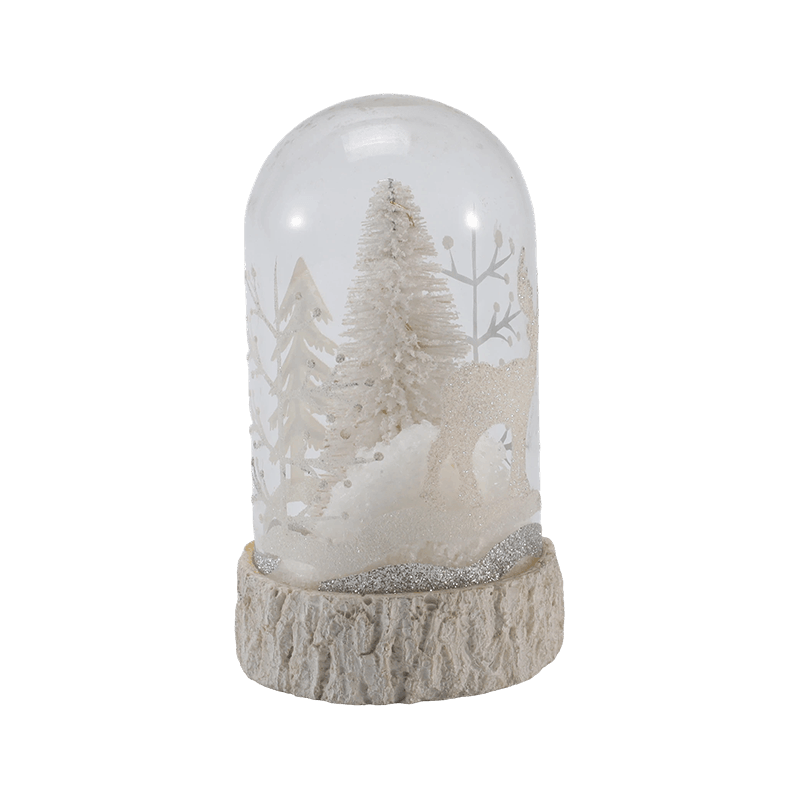 Cloche festosa in vetro e globo luminoso (stili di angelo/presepe/albero di Natale/foresta di cervi)