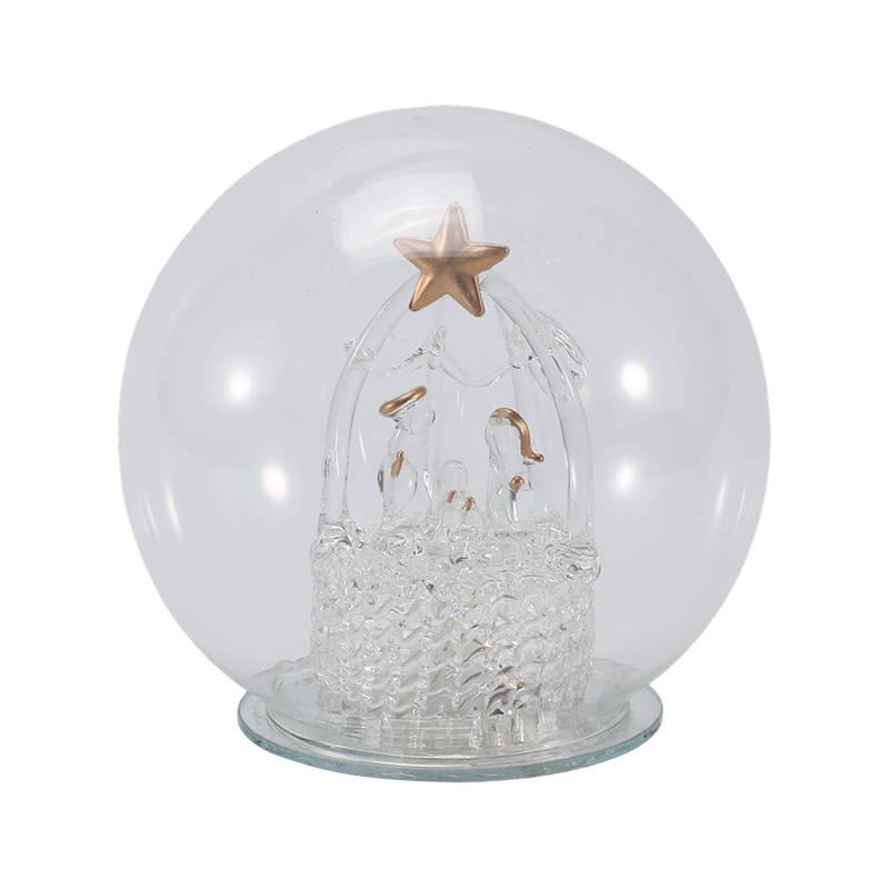 Cloche festosa in vetro e globo luminoso (stili di angelo/presepe/albero di Natale/foresta di cervi)