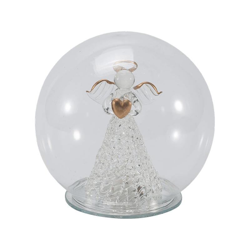 Cloche festosa in vetro e globo luminoso (stili di angelo/presepe/albero di Natale/foresta di cervi)