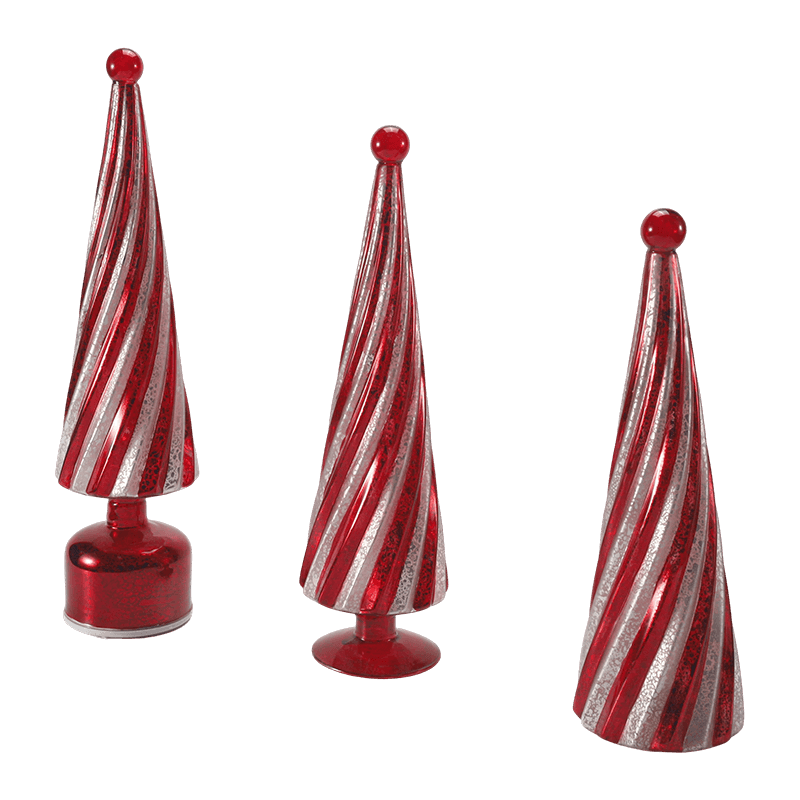Albero di Natale a spirale in vetro mercurio vintage 10 * 20 cm e 10 * 25 cm e 10 * 30 cm