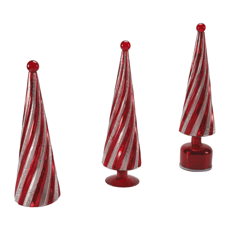 Albero di Natale a spirale in vetro mercurio vintage 10 * 20 cm e 10 * 25 cm e 10 * 30 cm