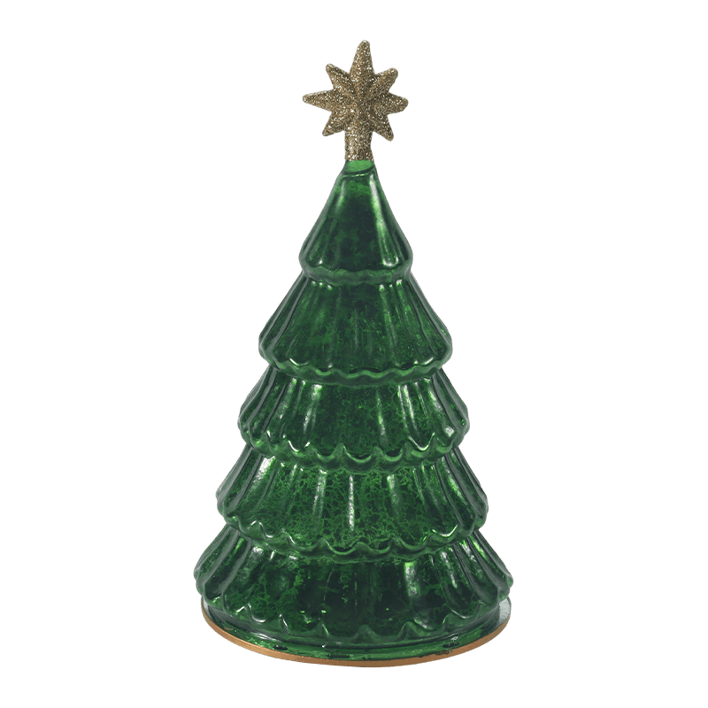 Luce per albero di Natale vintage a strati in vetro mercurio da 10 x 20 cm