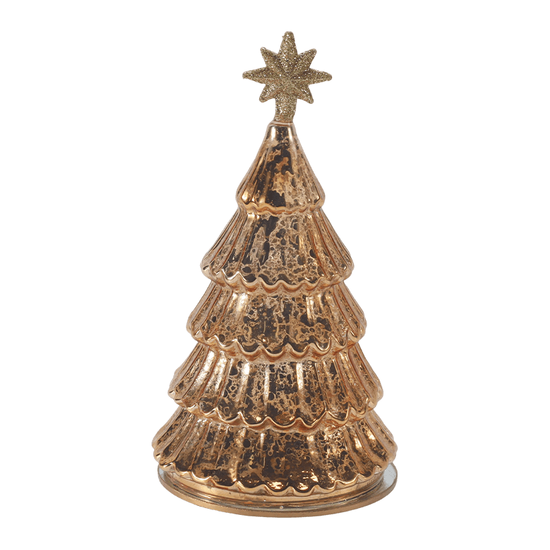 Luce per albero di Natale vintage a strati in vetro mercurio da 10 x 20 cm